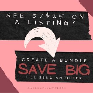 Bundle 5/$25 items for discount!!